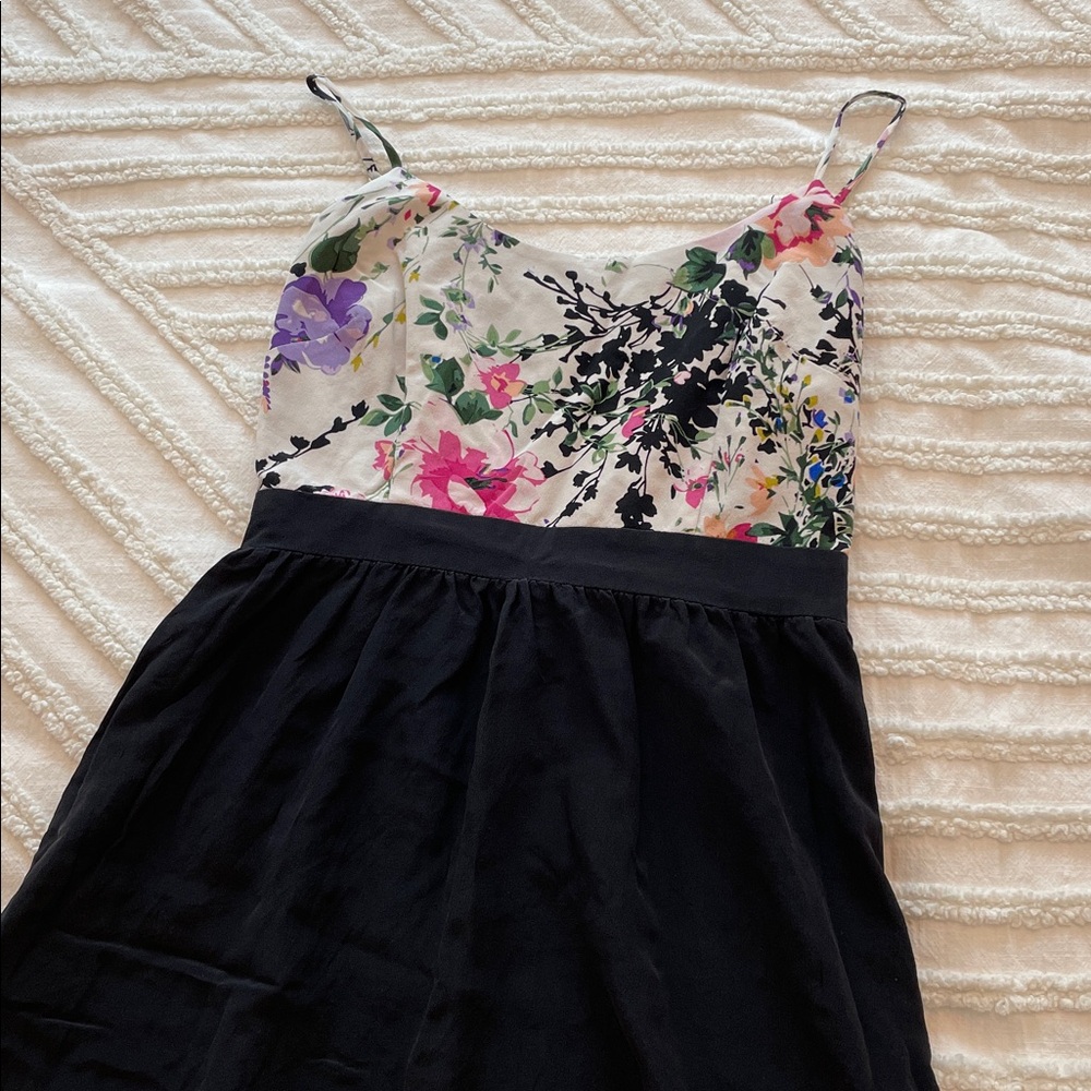 Floral Black Lace High-Low Dress